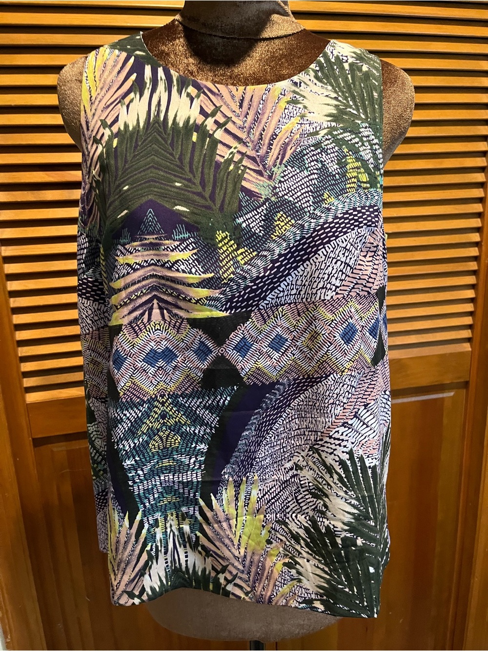 W118 by Walter Baker Green, Blue & Pink Tropical Print Tank